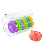 ★ Doble protección para tu medicina: la combinación de una caja exterior de ABS premium y una pastillero de silicona de alta calidad alimentaria ofrece a sus medicamentos una caja fuerte doble.
