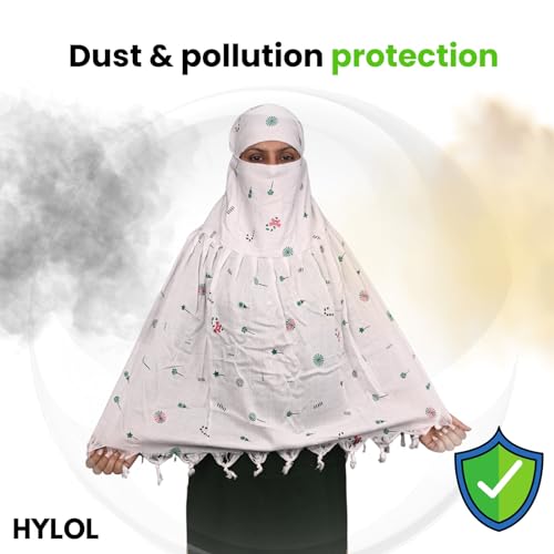 Image of HYLOL Pure Cotton Innovative Stylish Printed Pattern Fancy Scarf With Sun Protection Cover Face Cotton Mask for Women's and Girls