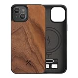 Woodcessories - Magnetic Bumper Case Compatible with iPhone 13 Mini case with Magnet, Made of Wood,
