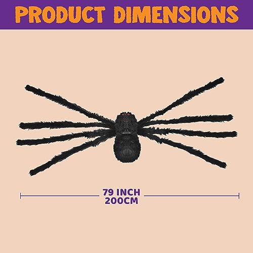 Image of JOYIN 6.5ft Halloween Spider Outdoor Decorations, Scary Giant Large Spider Props for Halloween Outside Decor, Indoor Party Supplies and Yard Lawn Decoration, Black