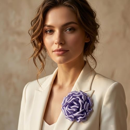Image of 4.3 inch Red Rose Hair Clip Large Flower Brooches for Women | Charming Flowers Pins for Clothes | Turn Heads with Stylish Rose Hair Clip Flower Brooch Pin for Clothes & Clips for Woman