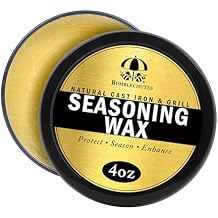 Bumblechutes 4 oz Natural Cast Iron Seasoning Wax, Skillet Grill Conditioning & Maintenance, Carbon Steel Seasoning Wax, Rust Protection, Nonstick Cast Iron Season Oil With USA Beeswax, Organic Oils