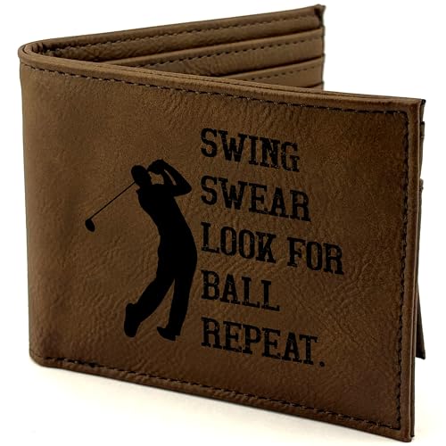 Craft & Clan Engraved Golf Faux Leather Wallet for Men