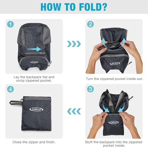 Image of G4Free Lightweight Packable Hiking Backpack for Men Women Small Hiking Daypacks Foldable Shoulder Pack Casual Outdoor Bag 11L