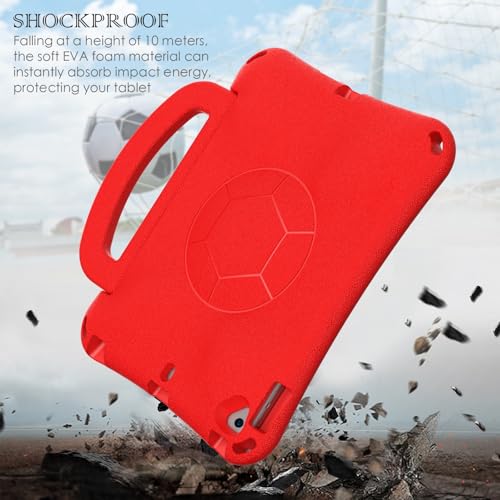 Housse iPad 9e génération antichoc rouge légère sangle et support ajustable