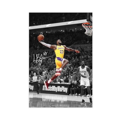 NICRX LeBron Poster James Poster 4 Canvas Poster Wall Art Decor Print Picture Paintings for Living Room Bedroom Decoration Unframe: Unframe:12x18inch(30x45cm)