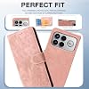 Funda tipo billetera para Xiaomi Poco F8 Ultra – cubierta de cuero PU premium con ranuras para tarjetas, cierre magnético, correa para muñeca, protección completa (rosa dorado) 4