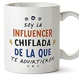 MUGFFINS Tazas para INFLUENCER mujer - En Español - Todos te advirtieron - 11 oz / 330 ml - Regalo original y divertido