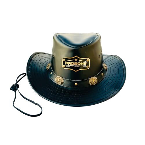 Nadsons Black Stallion Leather Hat: The Ultimate Blend of Strength and Style (US, Alpha, XX-Large, Black Stallion)