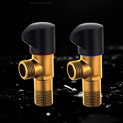 Vanne d'arrêt d'angle 1/2 noir mat robinet laiton raccordement cuisine - 5