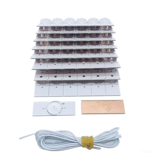 Para cuentas de lámpara SMD con filtro de lente óptica para tira de repuesto de reparación de TV LED de 32 a 65 pulgadas, opciones de 3 V 6 V con/sin cable de 2 m (50 piezas de 6 V + 2 m)
