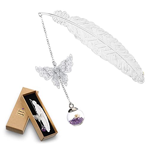 Marcapaginas Originales, Marcapáginas de Plumas de Metal con