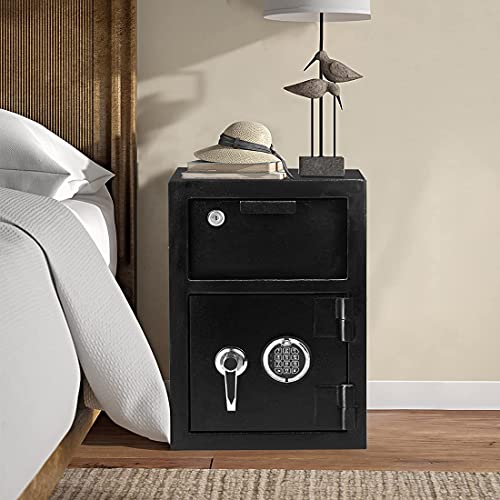 Greenvelly Depository Safe With Drop Slot, 2.5Cub Drop Safe With Electronic Code Lock, Metal Depository Safe With Dual Key Lock, Cash Depository Box For Office Home And Hotel (Black) #TOP6