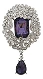 Brooch Boutique Large Vintage Inspired Purple Crystal Dress Brooch/Amethyst Droplet Brooch