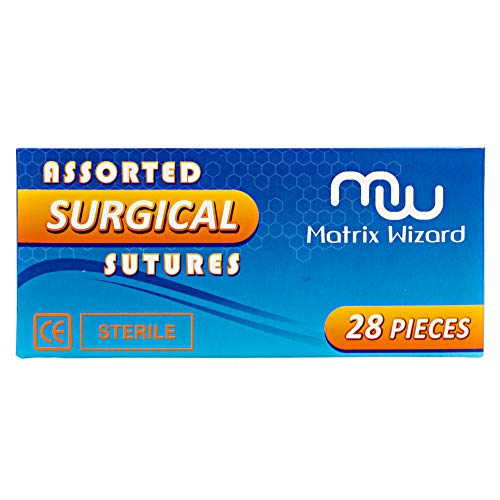 Mixed Sutures Thread with Needle (28 PK Dissolvable and Non-Dissolvable: 0, 2-0, 3-0, 4-0, 5-0, 6-0, 7-0) - First Aid Field Camping Emergency Practice; Medical and Nursing Surgical Training Suture Kit - Thumbnail 7