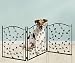 Bundaloo Freestanding Metal Folding Pet Gate | Large Portable Panels for Dog & Cat Security | Foldable Enclosure Gates for Puppies | Indoor & Outdoor Safety for Pets (Black Rustic, Metallic Leaf)