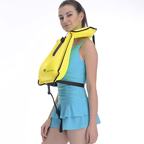 image for SOLY Inflatable Snorkel Vest Adult, Snorkeling Vest Adjustable Light S