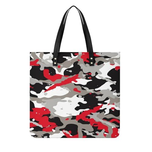 Sac à bandoulière camouflage noir et rouge grand format 39x39cm résistant