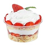 Restaurantware-Chef 101 6 Ounce Round Ice Cream Cups, 50 Disposable Parfait Cups - Lids Sold Separately, Premium, Clear Plastic Dessert Cup, Serve Frozen Yogurt, Mousse, Pudding, Great For Parties