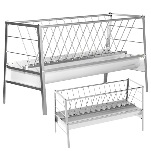 CETIVENO 94 Gallon Goat Hay Feeder, 2-in-1 Hay & Grain