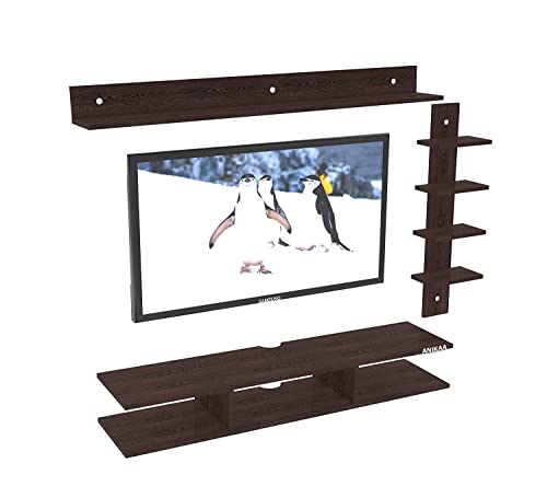 Image of Anikaa Sunray Engineered Wood Wall Mount TV Unit /TV Stand /Wall Set Top Box Stand /TV Cabinet /TV Entertainment Unit (Wenge)(Ideal for Upto 50 inch)(D.I.Y)