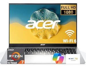 Acer Aspire Go 15.6" High-Performance Business Laptop, AMD Ryzen 7 7730U 8-Core 16-Thread, AMD Radeon Graphics, FHD (1920 x 1080) IPS Display, 16GB RAM, 256GB SSD, Wi-Fi 6, Windows 11, RJ-45 Ethernet