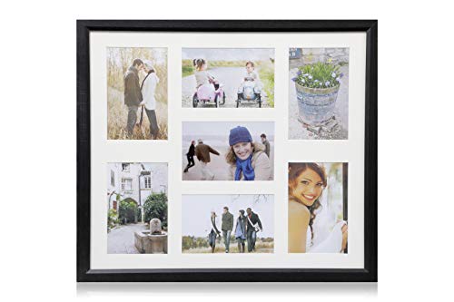 ARPAN 6x4 Multi Aperture MDF Photo Picture Frame - Holds 7 Photos 6x4