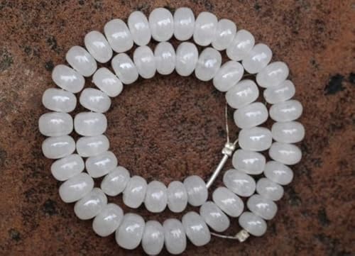 Perles en argentite blanche naturelle de 7 à 9 mm pour collier de perles - 2