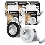 SINCELIGHT MINI Recessed Spotlight,Small Downlight for 35-40mm Ceiling Hole,Cabinet,Showcase, MR11 Replacements,White and Black Ring Replaceable,IP65 Waterproof,NeutralWhite 4000K,RA≈92,Pack of 5