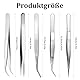 5 STK Edelstahl Pinzetten Set, Präzisionspinzette Gebogene Pinzette Spitz Pinzetten Profi, Mehrzweckpinzette für Basteln, Kochen, Reparieren, Backen, Grillen, Modell Craft Tweezers (5 Längen)