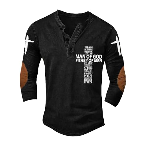 Men'S Man Of God Fisher Of Men Cross Faith Casual Tee Christian Mens Tshirts