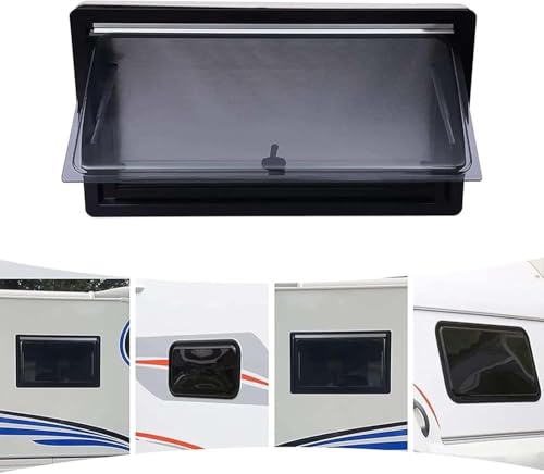 Finestra per Camper, Caravan, Presa d'Aria da Tetto, Finestra per Camper, Finestra A Spinta Esterna, con Tenda Avvolgibile Integrata E Zanzariera per Roulotte of(Color:500x350mm)