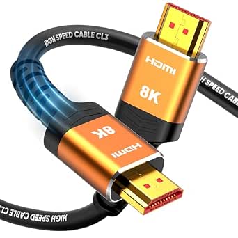 Highwings 15FT HDMI 2.1 Cable, 8K Ultra High Speed, in-Wall CL3 Rated, 48Gbps, Compatible with Xbox Series X/S, PS5, HDTV, Monitors