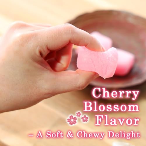 TOMOSAN Japanese Sakura Mochi Candy, Traditional Cherry Blossom Rice Cakes, Soft & Chewy, Individually Wrapped, 180g x 2 Packs (12.7oz Total) - image 3