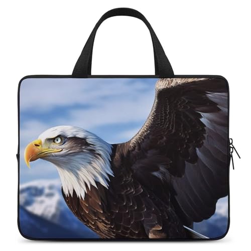 Funda de portátil de 13 pulgadas ligera con diseño de águila y cremallera