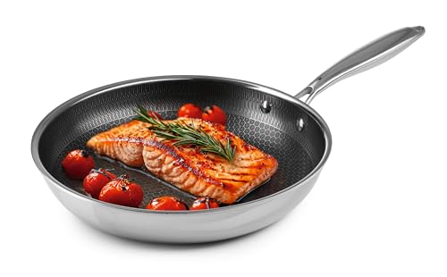 Kochwerk Rachs, padella con struttura a nido d'ape, diametro 24, padella in acciaio inox con rivestimento antiaderente e bordo alto, adatta per tutti i piani cottura, antigraffio e resistente al forno