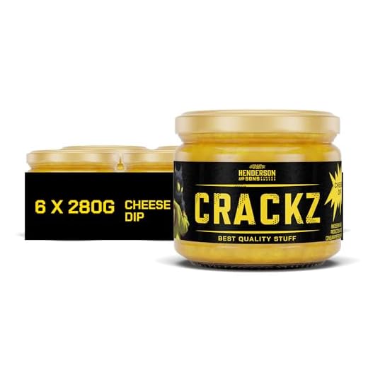 HENDERSON AND SONS CRACKZ Dip Cheese – 6 x 280g Glas – Cremiger Käse-Dip im Gaming-Style – Perfekt zu Chips, Rolls & Crunchy Nuts – Für Zocker-Sessions & Movie-Nights