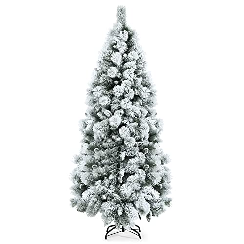 Goplus 7ft Artificial Snow Flocked Christmas Tree