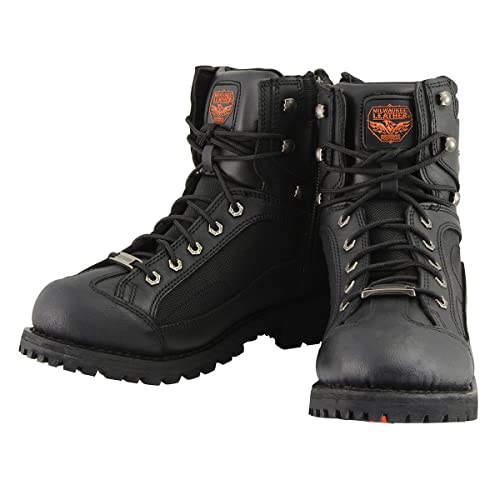 Image of Milwaukee Leather Men's Leather Lace-Up Riding Boots - Motorcycle Biker Footwear for Street & Daily Wear