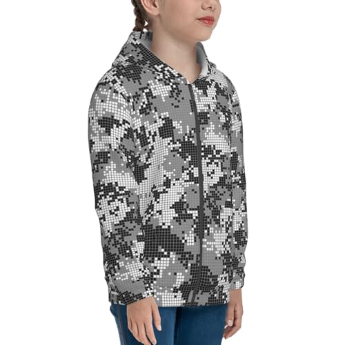 Camouflage Pattern Kids Pullover Hoodies Boys Zip Up Sweatshirts Girls Athletic Clothes with Pocket4