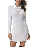 vestido blanco de tirantes ajustado 🌸[Combinando] Este vestido de jersey de cuello alto se puede combinar fácilmente con botas, abrigos, chaquetas, bufandas para una apariencia elegante y encantadora.
