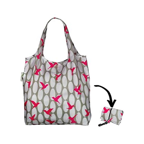 Re-uz Pink Humming Bird Foldable Shopping Bag Cover