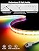 PAUTIX RGB Smart IC USB LED Light,5V RGB COB LED Strip USB Powered,UL-Listed Multicolor Flexible Tape Light 6.56ft/2m with Music Mode/APP Control,for TV,Scooter,Computer Desk Decor
