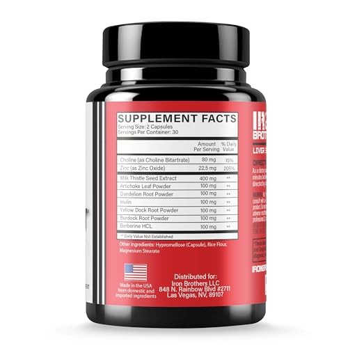 Iron Brothers Liver Cleanse Detox & Repair Supplement - Liver Detox with Dandelion Root, Milk Thistle & Zinc for Healthy Liver Function & Liver Support for Men & Women | 60 Capsules - Image 3