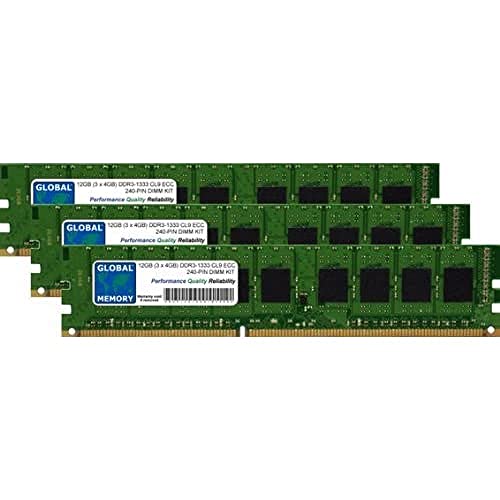 Memoria RAM DDR3 1333MHz PC3-10600 ECC DIMM UDIMM 12GB para placas base