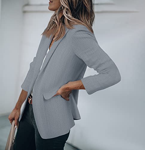 Cicy Bell Womens Casual Blazers Open Front Long Sleeve Work Office Jackets Blazer(Dark Grey,Small) #TOP3