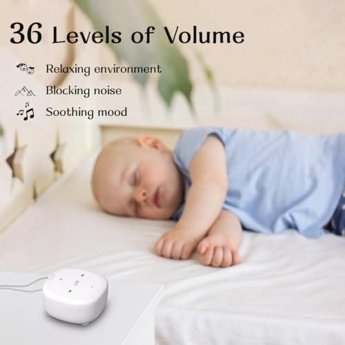 Plug-in White Noise Sound Machine with 30 Soothing Sounds Brown Noise Machines for Sleep Office Bedroom 36 Adjustable Volume 4 Timers Memory Function Sleep Sound Machine Adult Elderly Baby Care - Image 4
