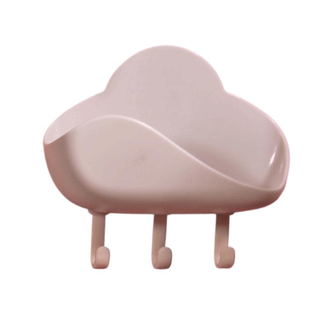 Soap Dish， Simple Wall Mounted Soap Dish Portable Soap Case Plastic Soap Case Box Saver with Drainage soap Dishes for bar soap No Drilling Easy to wash(White)