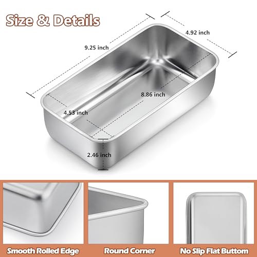 LIANYU Loaf Pans 9x5 Inch, 8 Pack Bread Pans for Baking, Stainless Steel Baking Pans, Loaf Tins for Homemade Bread Brownies and Pound Cakes, Dishwasher Safe