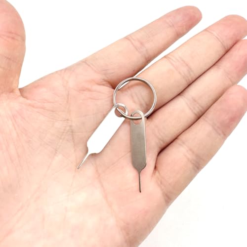 2 Pcs Universal Sim Card Tray Removal Key Tray Eject Pins, SD Removal Opening Tool with A Key Ring, for iPhone iPad Samsung Galaxy Google Pixel Phones - Thumbnail 4